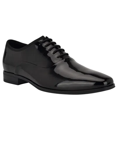 Calvin Klein Men's Cardiff Round Toe Dress Loafer In Black Patent