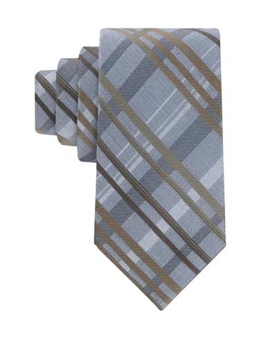 Calvin Klein Men's Charlotte Plaid Tie In Gray