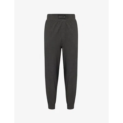 Calvin Klein Brand-patch Relaxed-fit Stretch-cotton Trousers In Charo Heather W/blk Logo