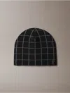 Calvin Klein Men's Check Jacquard Beanie In Black