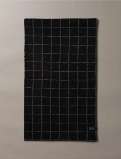 Calvin Klein Men's Check Jacquard Scarf In Black