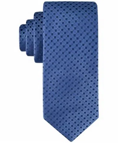 Calvin Klein Men's Checkered Geo-print Tie In Cobalt Blue