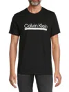 Calvin Klein Men's Logo Heathered Tee In Black