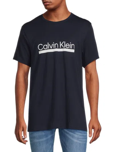 Calvin Klein Men's Logo Heathered Tee In Shore Line