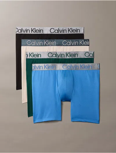 Calvin Klein Men's Chromatic 4-pack Boxer Brief In Kings Emerald Green Multi