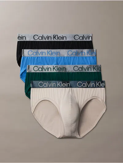 Calvin Klein Men's Chromatic 4-pack Hip Brief In Kings Emerald Green Multi