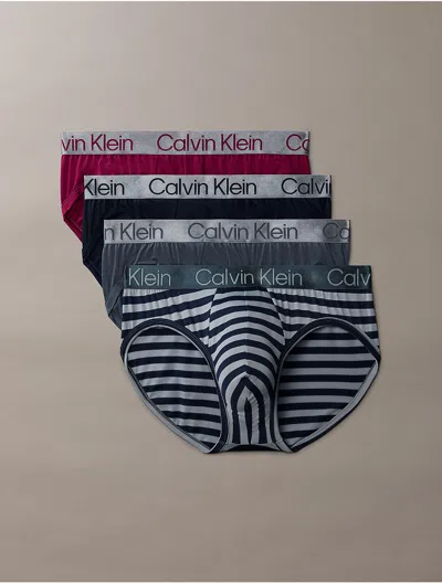 Calvin Klein Men's Chromatic 4-pack Hip Brief In Shoreline Multi