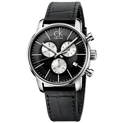 Pre-owned Calvin Klein Men's City Black Dial Watch - K2g271cx
