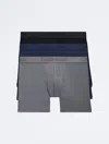 Calvin Klein Men's Ck Black 3-pack Boxer Brief In Black / Blue Shadow / Grey Sky