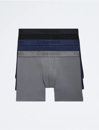Calvin Klein Men's Ck Black 3-pack Boxer Brief In Black / Blue Shadow / Grey Sky