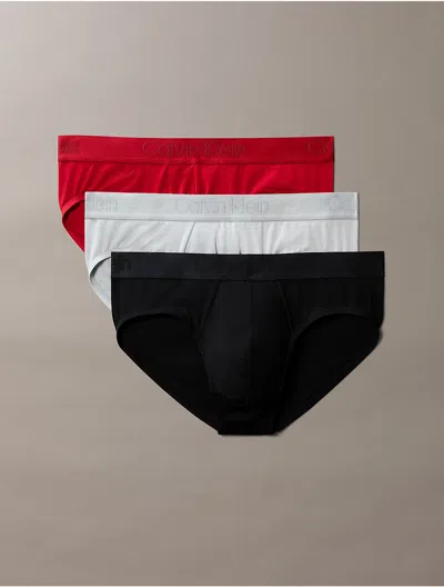 Calvin Klein Men's Ck Black 3-pack Hip Brief In Multi