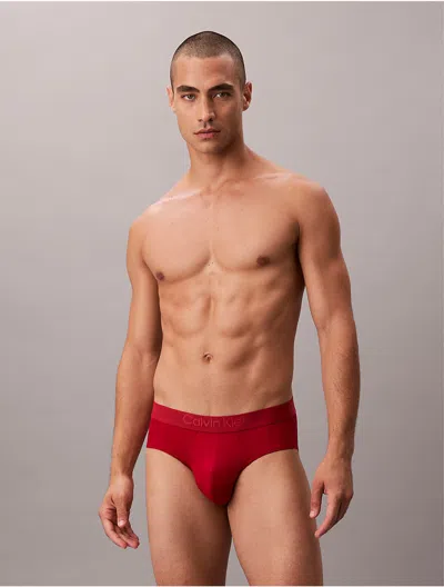 Calvin Klein Men's Ck Black Hip Brief In Red