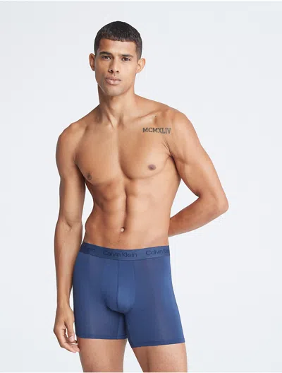 Calvin Klein Men's Ck Black Ultra Soft Boxer Brief In Blue Shadow