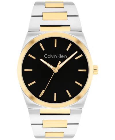 Calvin Klein Men's Ck Empower Two Tone Stainless Steel Bracelet Watch, 40mm In Black