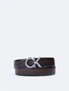 Calvin Klein Men's Ck Logo Plaque Reversible Dress Belt