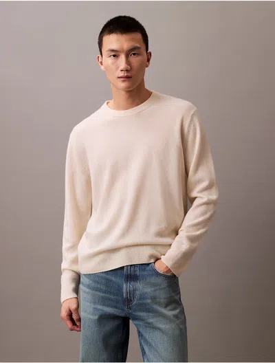 Calvin Klein Men's Tech Knit Crewneck Sweater T-shirt In Vintage Khaki