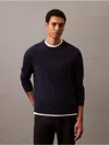 Calvin Klein Men's Classic Cashmere Crewneck Sweater In Dark Sapphire