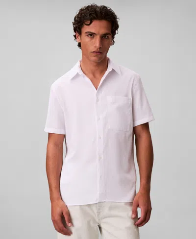 Calvin Klein Men's Classic-fit Button-down Shirt In White