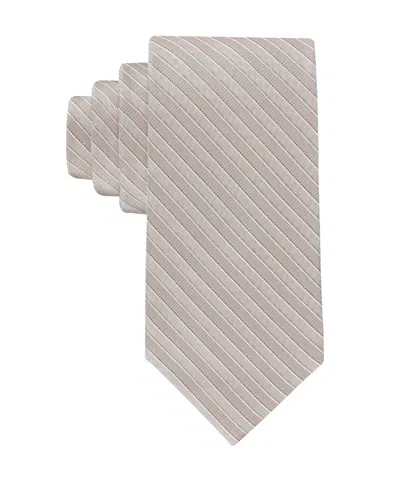 Calvin Klein Men's Classic Fit Manzon Striped Tie In Brown