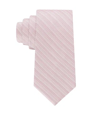 Calvin Klein Men's Classic Fit Manzon Striped Tie In Pink