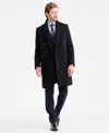 Calvin Klein Men's Classic-fit Wool Blend Overcoat In Black