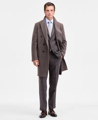 Calvin Klein Men's Classic-fit Wool Blend Overcoat In Brown