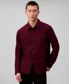 Calvin Klein Men's Classic-fit Yarn-dyed Houndstooth Shirt In Burgundy