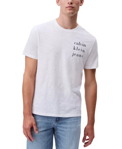 Calvin Klein White Cotton T-shirt In Brilliant White