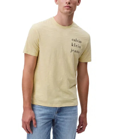 Calvin Klein Men's Classic Short Sleeve Crewneck Logo T-shirt In Hay