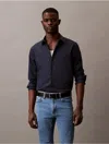 Calvin Klein Men's Classic Stretch Button-down Shirt In Dark Sapphire