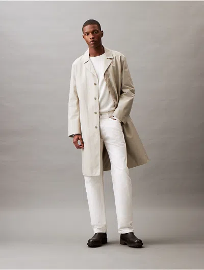 Calvin Klein Men's Classic Trench Coat In Abbey Stone