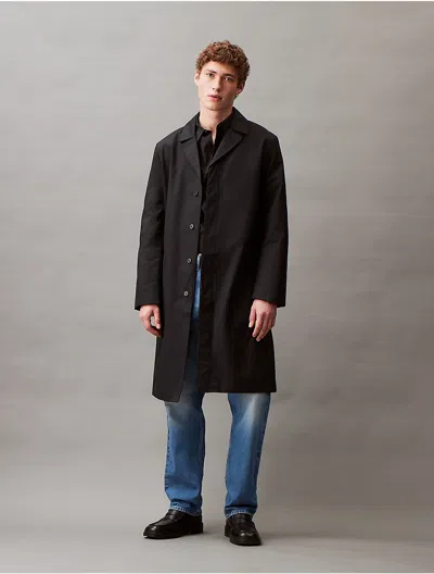 Calvin Klein Men's Classic Trench Coat In Black Beauty