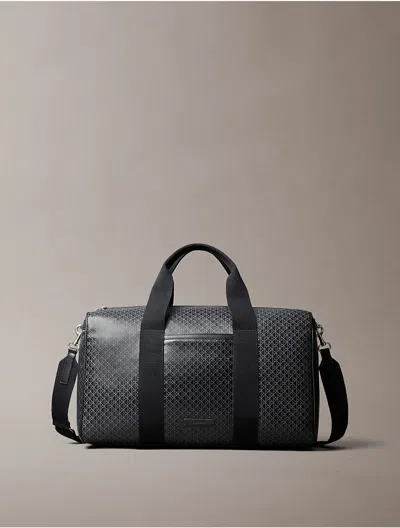 Calvin Klein Men's Coated Emblem Logo Duffle Bag In Black