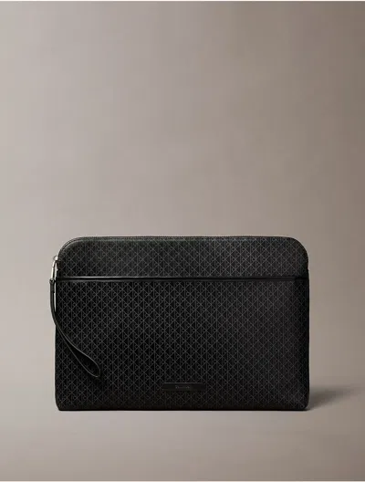 Calvin Klein Men's Coated Emblem Logo Laptop Case In Black