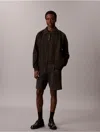 Calvin Klein Men's Collared Relaxed Windbreaker Jacket In Black