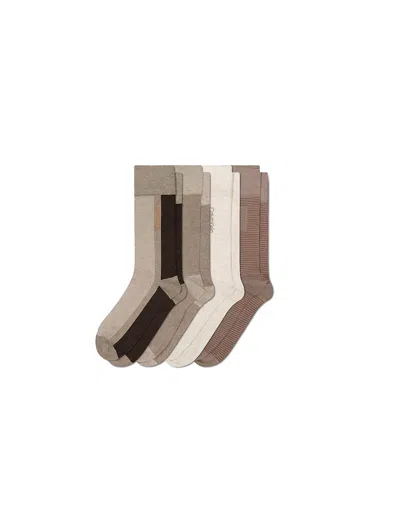 Calvin Klein Men's Colorblock Crew 4-pack Dress Socks In Multi