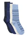 Calvin Klein Men's Dress Crew Socks, 4-pack In Blue