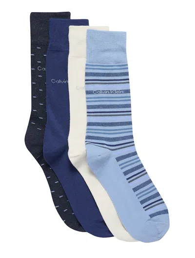 CALVIN KLEIN MEN'S COMBED COTTON 4-PACK DRESS SOCKS