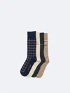 Calvin Klein Men's Combed Cotton 4-pack Dress Socks In Beige Assorted