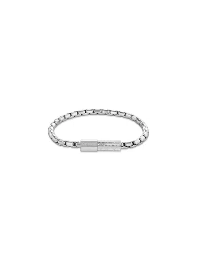 Calvin Klein Men's Contoured Link Bracelet In Silver
