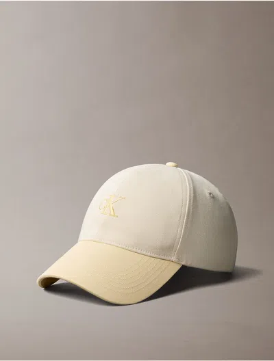 Calvin Klein Men's Contrast Embroidered Logo Baseball Cap In Neutral