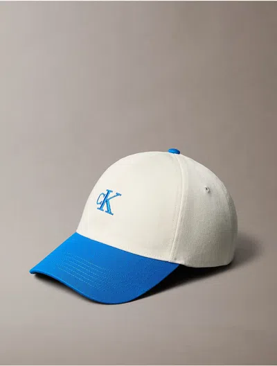 Calvin Klein Men's Contrast Embroidered Logo Baseball Cap In Blue
