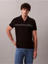 Calvin Klein Men's Contrast Piping Quarter Zip Polo Shirt In Black