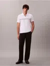 Calvin Klein Men's Contrast Piping Quarter Zip Polo Shirt In White