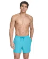 Calvin Klein Men's Core Euro Regular-fit Quick-dry 5" Swim Trunks With Compression Short Liner In Atlantis