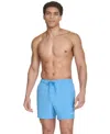 Calvin Klein Men's Core Euro Regular-fit Quick-dry 5" Swim Trunks With Compression Short Liner In Blue