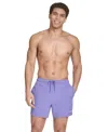 Calvin Klein Men's Core Euro Regular-fit Quick-dry 5" Swim Trunks With Compression Short Liner In Periwinkle