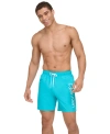 CALVIN KLEIN MEN'S CORE LOGO-PRINT 7" VOLLEY SWIM TRUNKS, CREATED FOR MACY'S