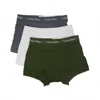 Calvin Klein Men's Core Plus 3-pack Trunk Boxer Briefs In Snow/heather/green In Multi