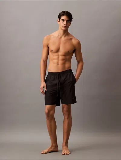 Calvin Klein Men's Core Volley Monogram Logo Swim Shorts In Black
